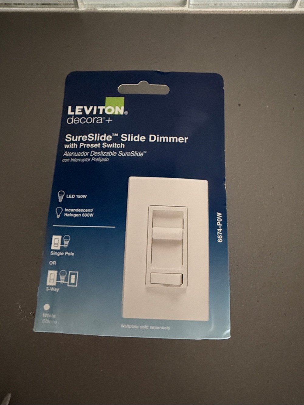Leviton Decora Plus SureSlide Slide Dimmer - White